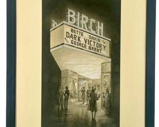 David Supowitz Birch Theater Watercolor on Paper