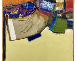 1966 Signed B. Jones Mixed Media on Canvas