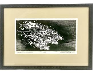 84 Robert Hastings Carolina Amberjack II Woodblock