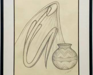 Signed J. Theodore Richardson Pencil On Paper