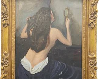 Tribute To "At the Dressing Table" Oil on Board