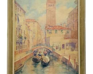 Frank Myrick Signed “Along The Canal,Venice"