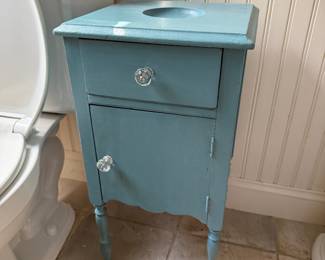 Antique smoking stand painted