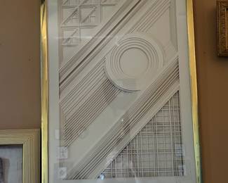 Large framed paper cut out