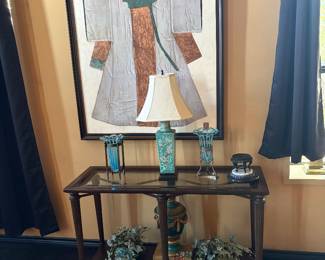 Console table and art