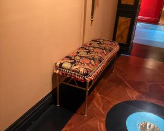 Tassel tapestry upholstered bench. There are two of them.