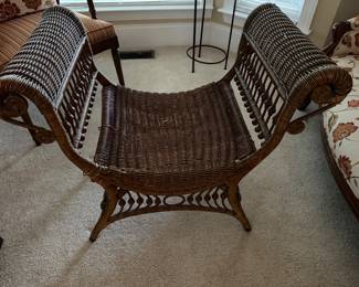 Antique Wicker Bench