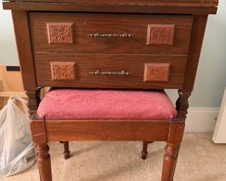 Antique Jarmin Sewing Machine and cabinet 