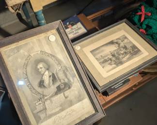 Framed antique prints