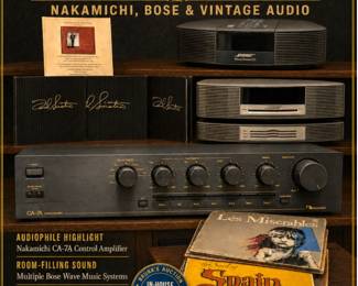 vintage audio, audiophile equipment, Nakamichi amplifier, Nakamichi CA-7A, control amplifier, stereo components, Bose Wave system, Bose stereo, multi-CD changer, vintage electronics, home audio, vinyl records, record albums, Frank Sinatra collectibles, music memorabilia, analog audio, antique dolls, Effanbee doll, Edison talking doll, composition doll, vintage doll clothing, collector dolls, antique clocks, mantel clocks, Ansonia clock, Crystal Palace clock, glass dome clock, mechanical clock, pendulum clock, European clocks, decorative pottery, vintage ceramics, collectible tableware, estate household items, mid-century collectibles, antique home accessories, decorative metalwork, folk collectibles, unusual collectibles, collected treasures