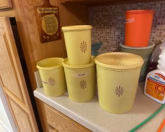 tupperware annisters - there is a pantry full of vintage tupperware