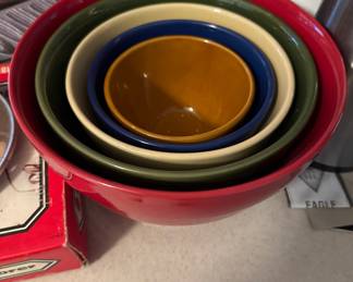 Fiesta mixing bowls ( there are several sets of Fiesta dinnerware in different colors