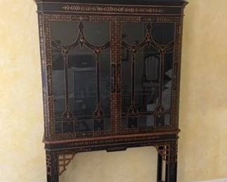 Chinese Chippendale Style Display Cabinet With Light