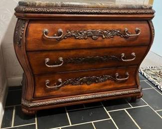 Carved Cherry Bombe Chest