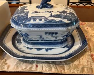 Canton Octagonal tureen with under-plate $300. 
