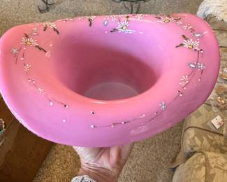 Vintage Opaline Cased Pink Cranberry Vase