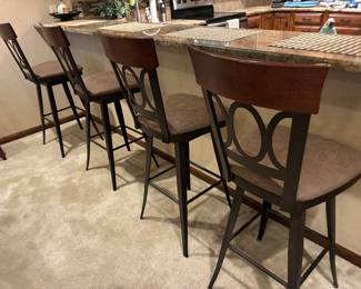 Swivel bar stools, 30” high at seat