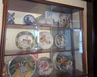 Antique display case and ceramicware