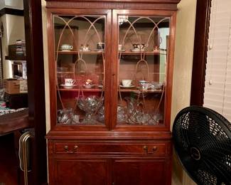 Antique hutch and glassware