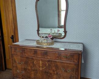 Antique Joerns brothers French Provincial dresser and matching mirror