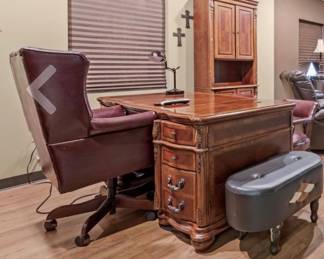 Desk and cabinet 