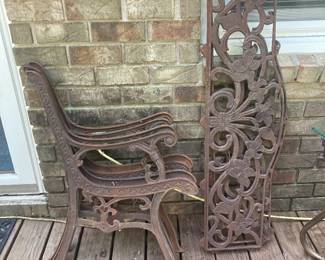 Wrought iron bench pieces