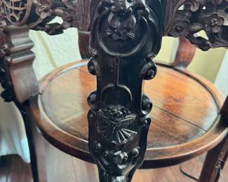 Carved Marble top side tables (2)