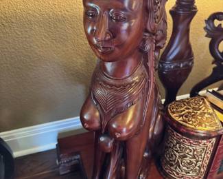 Carved Wooden Sofa/Entry Table