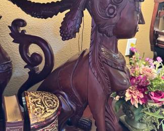 Carved Wooden Sofa/Entry Table
