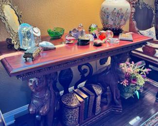 Carved Wooden Sofa/Entry Table