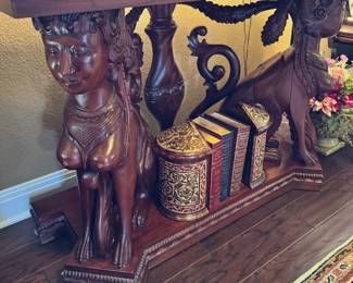 Carved Wooden Sofa/Entry Table