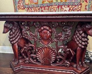 Carved Marble top Sofa/Entry Table