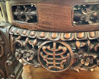Carved Marble top side tables (2)