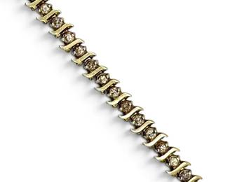 10k Gold  Diamond Tennis Bracelet 7.68g