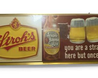 Strohs Beer Advertisement Sign