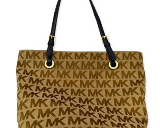 Michael Kors Signature Monogram Print Tote Bag w COA