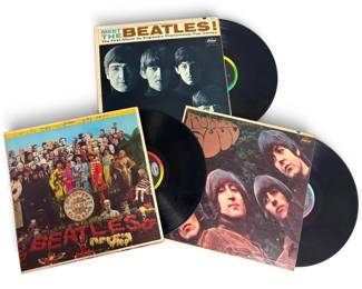 The Beatles Vinyl Records  Sgt. Peppers Lonely Hearts Club Band, Rubber Soul,  Meet the Beatles