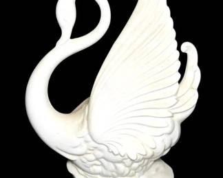 1950s Maddux of California Ceramic Swan TV Lamp Planter