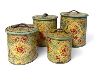 Art Nouveau Style Metal Canisters  Made In Holland