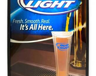 Bud Light Beer Bubbling LightUp Bar Sign