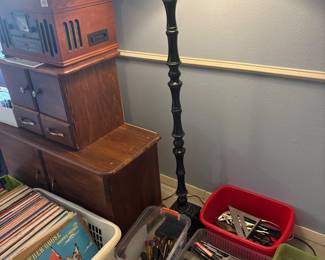 Hand tool,  albums & 45’s, floor lamp