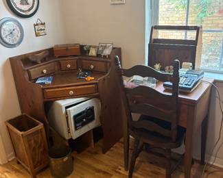 Safe, desk, sewing machine 