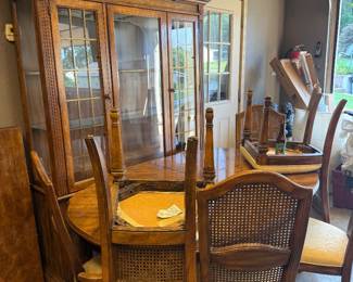 Dining room table and hutch