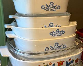 CorningWare Blue Cornflower and Friendship (Garden Birds)