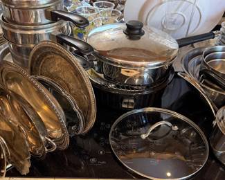 Assorted Silverplate, Pots & Pans