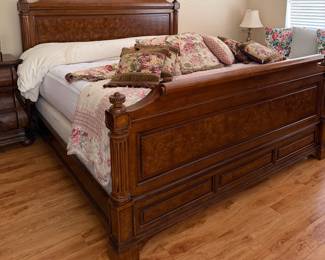 King Size Burl Wood Bed Frame