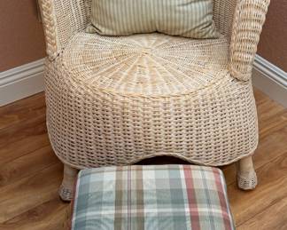 Barrel Wicker Chair, Ottoman