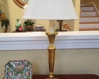 Brass candlestick lamp