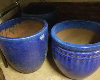 Glazed garden planters