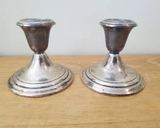 Sterling Candleholders - Pair